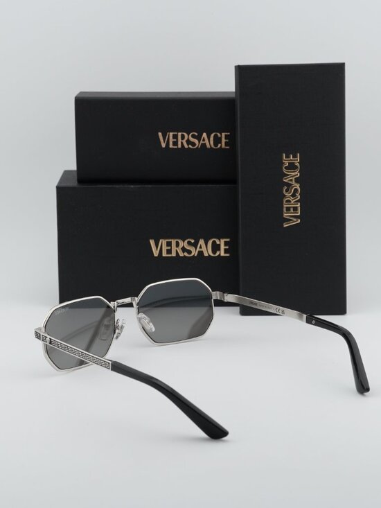Versace VE2297 1000/6G Rectangle Sunglasses - Silver/Light Grey Mirror Silver main image 6